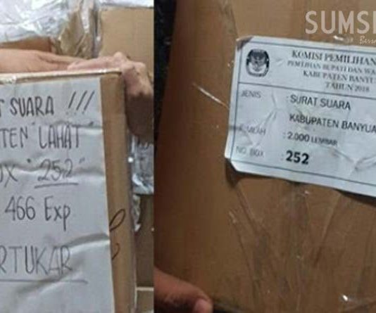 Surat Suara Pilbup Lahat Nyasar ke Banyuasin