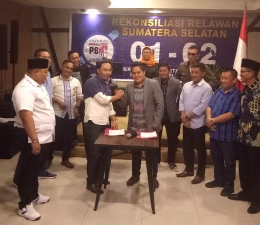 Relawan Jokowi & Prabowo di Sumsel Lakukan Rekonsiliasi