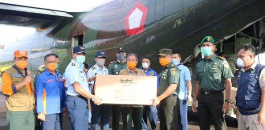 Lanud SMH Terima Alkes Penanggulangan Covid-19