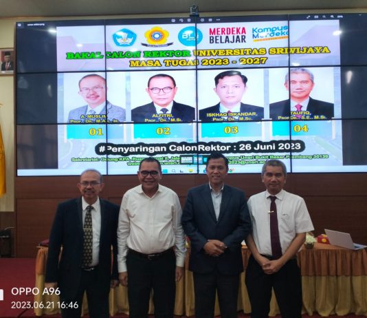 Nomor Urut Bakal Calon Rektor Unsri Periode 2023-2027