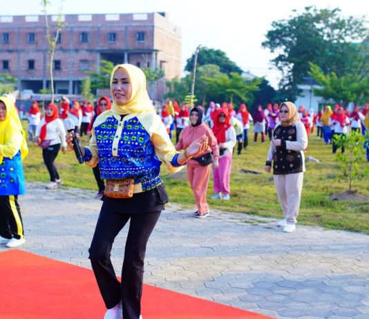 Gabungan Organisasi Wanita di Muba Senam Sehat Bersama