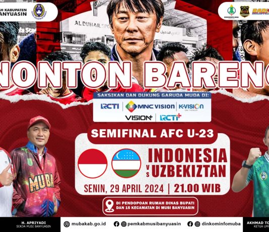 Bupati Muba Sandi Fahlepi Bersama PSSI Muba dan Katar Muba Gelar Nobar Serentak