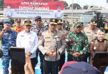 Polda Sumsel Laksanakan Apel Kesiapan Tanggap Darurat Bencana