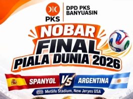 Keluarga Besar DPD PKS Banyuasin Gelar Nobar Final Piala Dunia